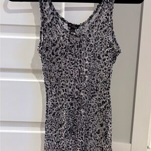 Guess Black and Gray Leopard Print Lace Tank Top